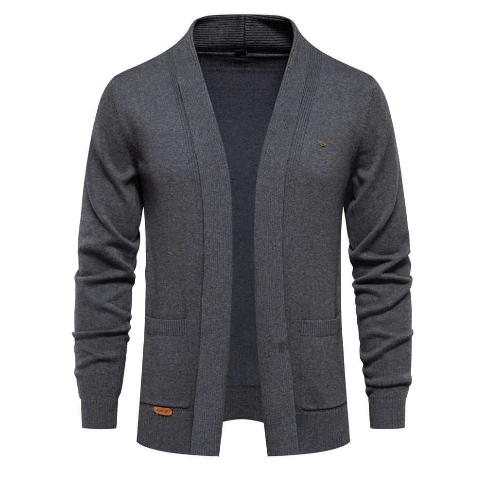 Herren Strickjacke mit offenem Schnitt und praktischen Taschen EB
