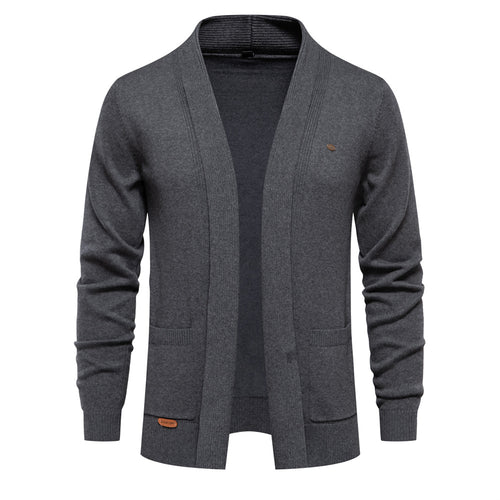 Herren Strickjacke mit offenem Schnitt und praktischen Taschen EB