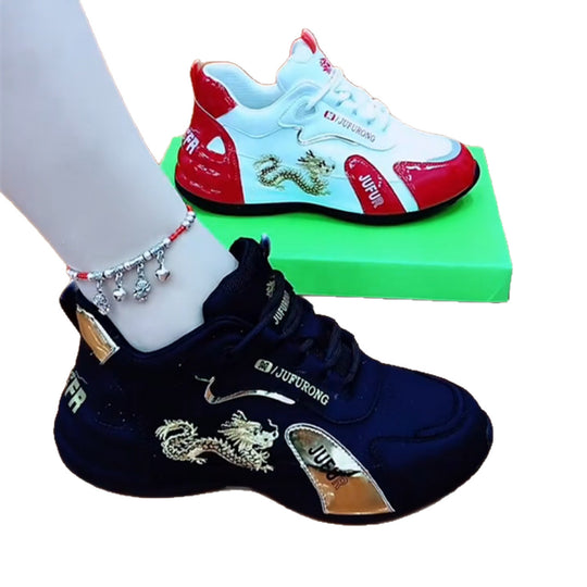 Damen Sportliche Sneakers mit trendigem Drachenmuster EB