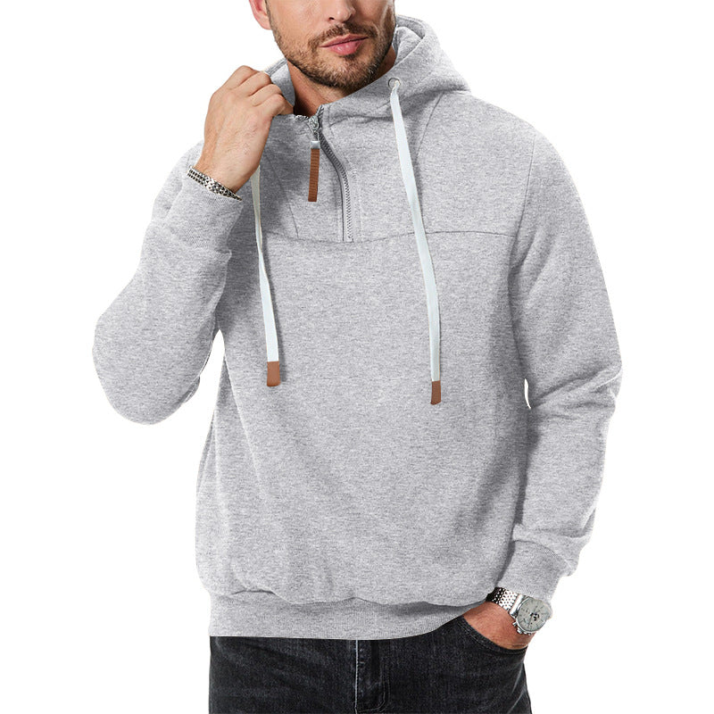 Herren lässiger Kapuzenpullover mit hochwertigem Reißverschluss und strukturiertem Stoff EB