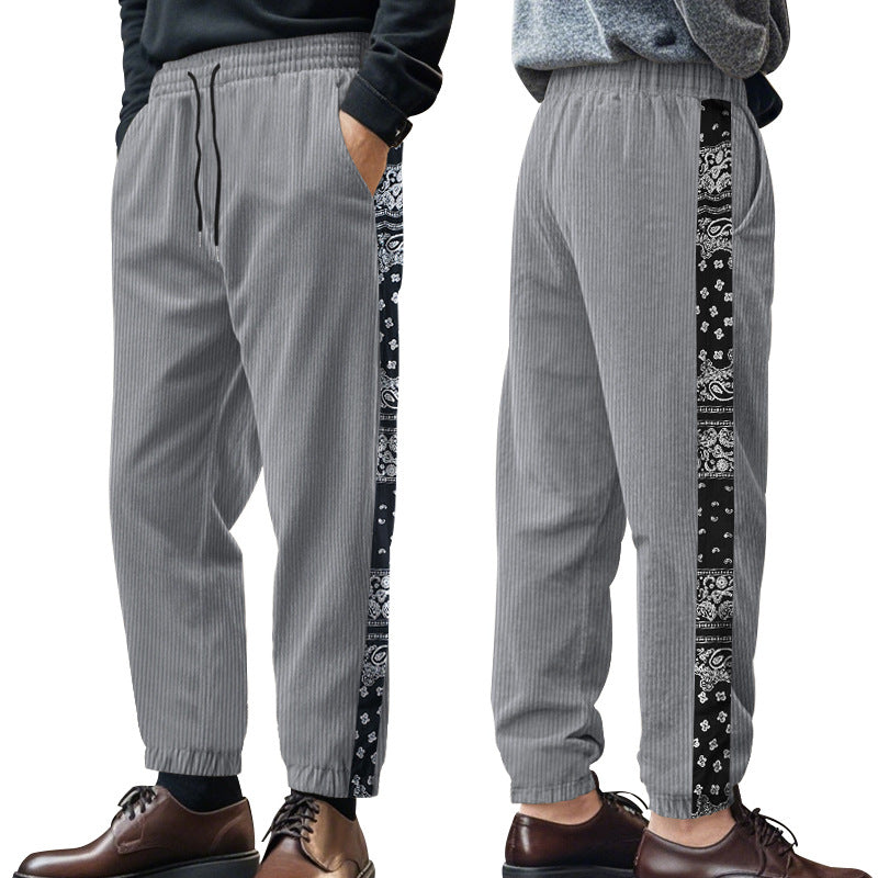 Herren Freizeit-Hose mit elastischem Bund und stylischem Bandana-Design EB