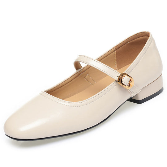 Damen Elegante Mary Jane Ballerinas mit Schmuckdetails und bequemem Absatz EB