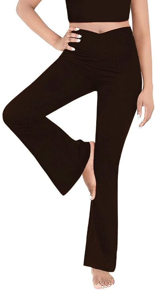 Damen lässige Bootcut-Leggings mit hohem Bund und atmungsaktivem Material EB