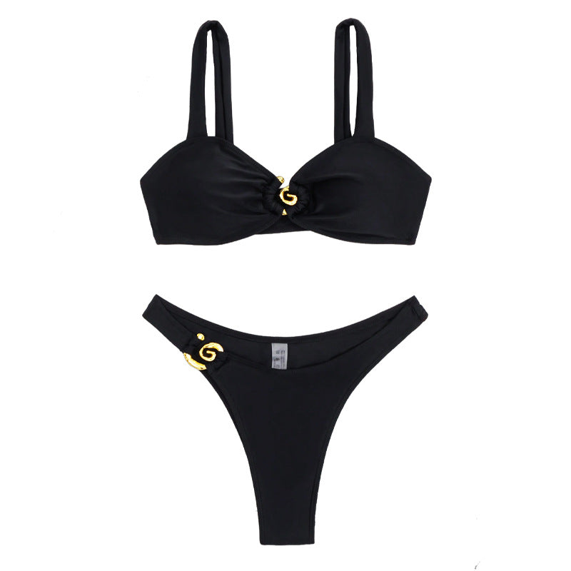 Damen Bikini mit eleganten Gold-Details EB