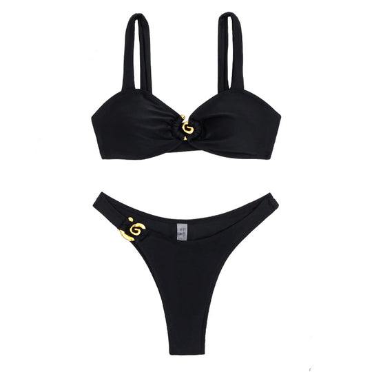 Damen Bikini mit eleganten Gold-Details EB