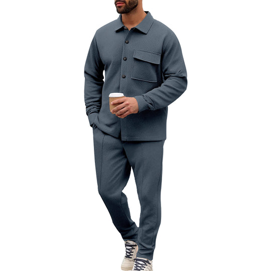 Herren nan Hemdenjacke-Set mit aufgesetzter Klappentasche und konischer Komforthose EB