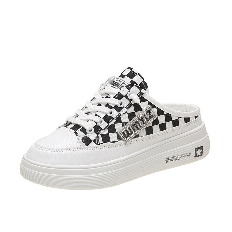 Damen Sportliche Sneaker mit modernem Schachbrettmuster und rutschfester Sohle EB