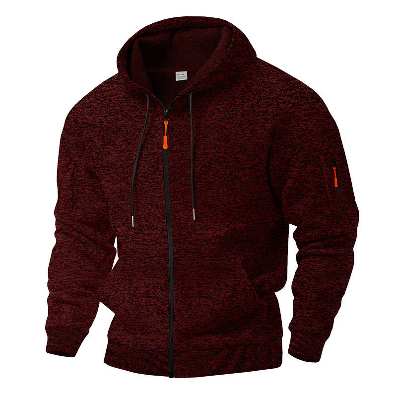 Herren Sportlicher Kapuzenpullover mit kontrastierenden Details und Reißverschluss EB