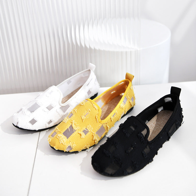 Damen lässige Slip-On Schuhe mit modischem Zierrahmen EB