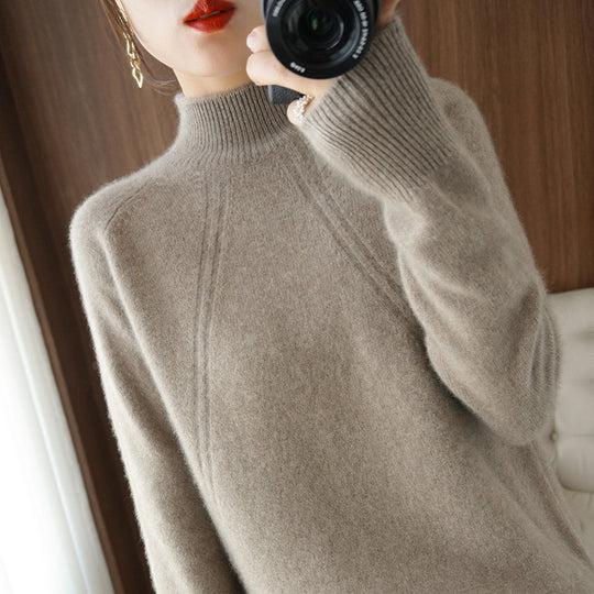 Damen kuscheliger Rollkragenpullover aus feinem Material mit lässigem Schnitt EB