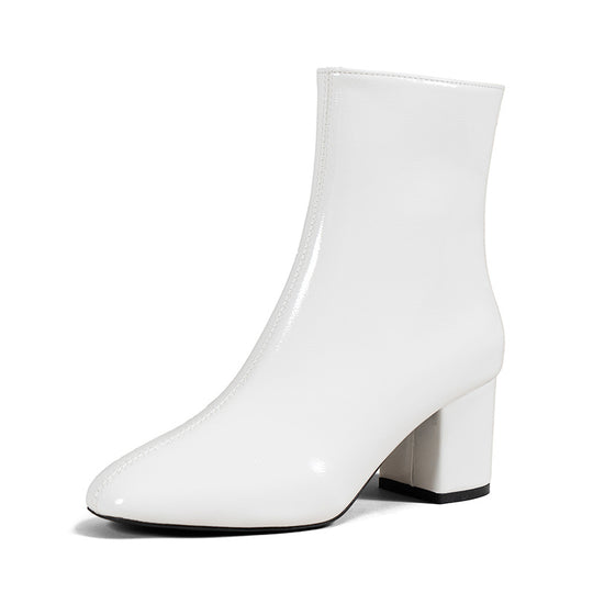 EB | Damen Stiefeletten Schicke Quadratische Zehenpartie, Niedriger Absatz