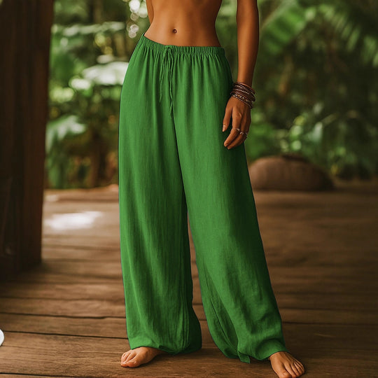 Damen Weite Leinenhose EB