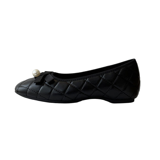 Damen Ballerinas mit dekorativem Riemchen und Perlenapplikation EB