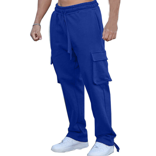 Herren entspannte Cargo-Hose mit praktischem Taschen-Design und elastischem Bund EB