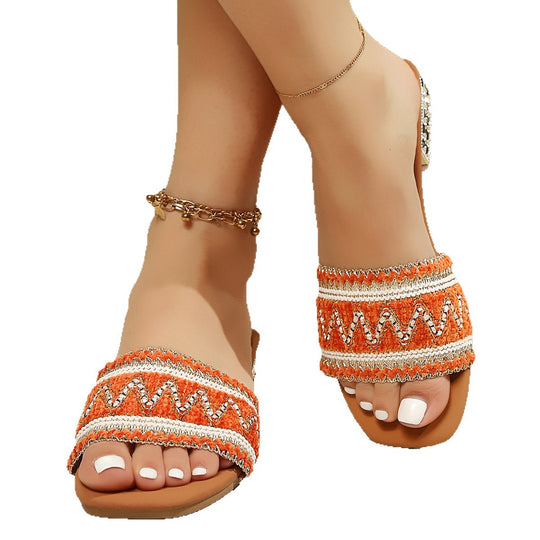 Damen Bequeme Schmuck-Sandalen mit stylishen Riemchen und funkelnden Details EB