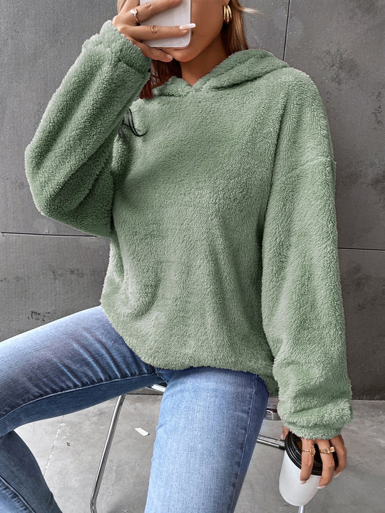 Damen kuscheliger Hoodie aus hochwertigem Plüsch EB