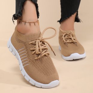Damen atmungsaktive Freizeit-Sneakers mit flexiblem Obermaterial EB
