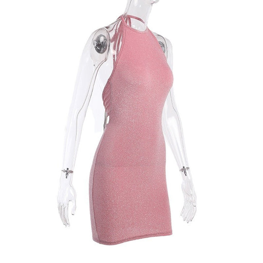 Damen Glitzerndes Rückenausschnitt Abendkleid EB