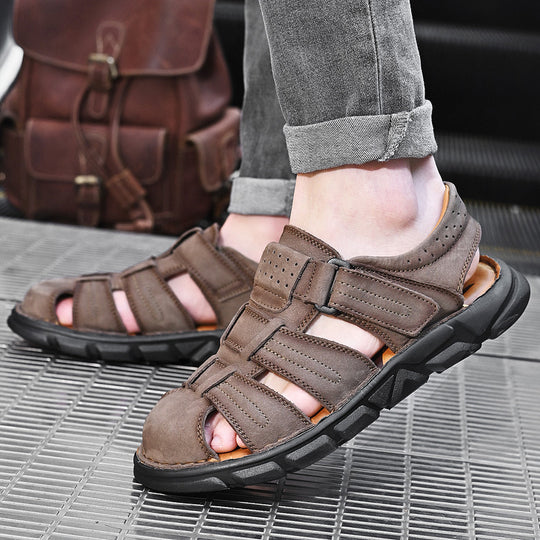 Herren bequeme Sandalen aus hochwertigem Leder EB