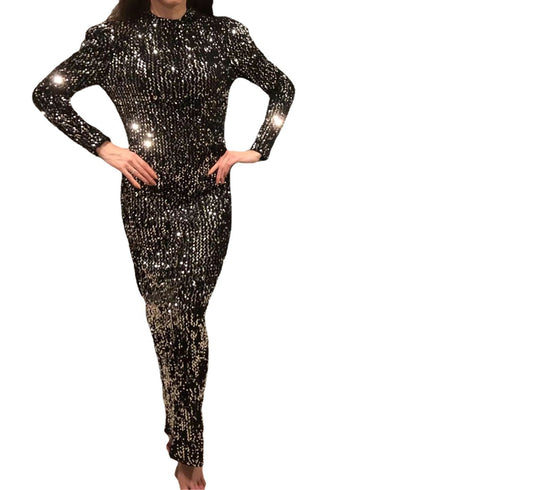 Damen Glamouröses Abendkleid mit Puffärmeln EB