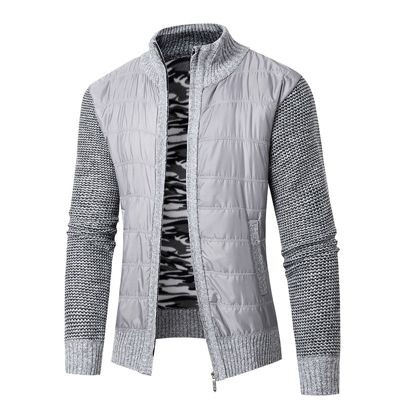 Herren modische Übergangsjacke mit modernem Stehkragen und strukturiertem Design EB