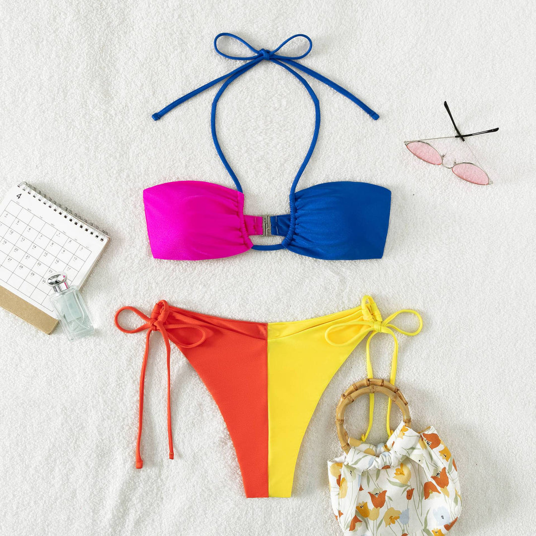 Damen Triangel-Bikini mit verstellbaren Seitenbändern und innovativem Schnitt EB