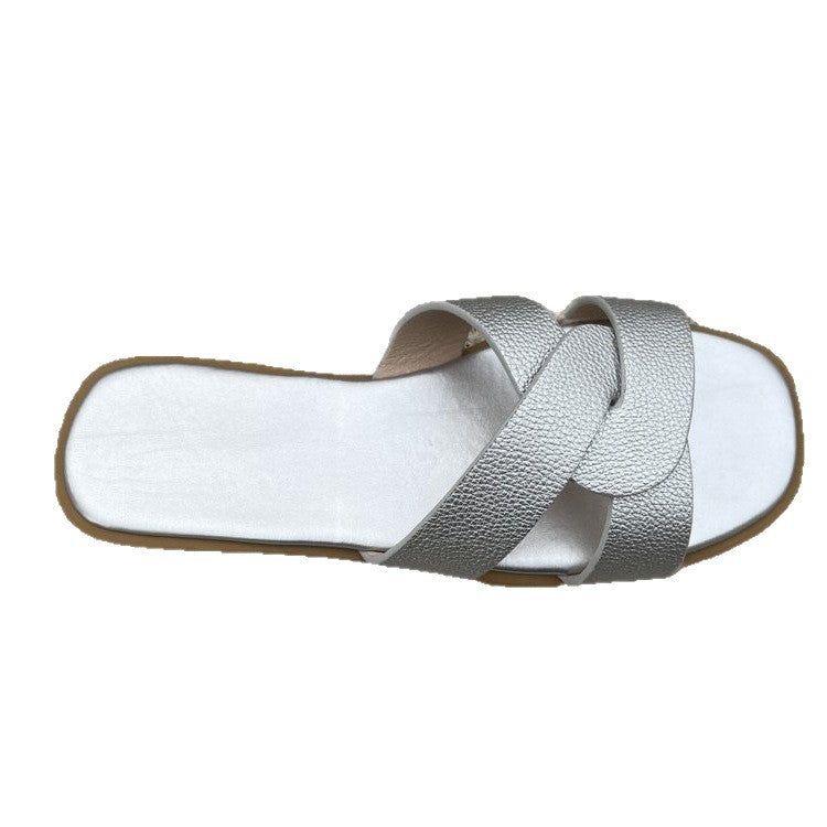 Damen bequeme Clogs mit modischem Überkreuz-Riemendesign EB