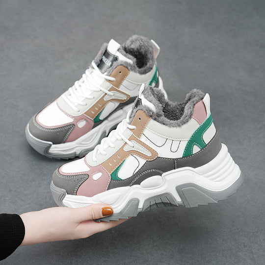 Damen modische High-Top Sneakers mit weichem Innenfutter und rutschfester Sohle EB