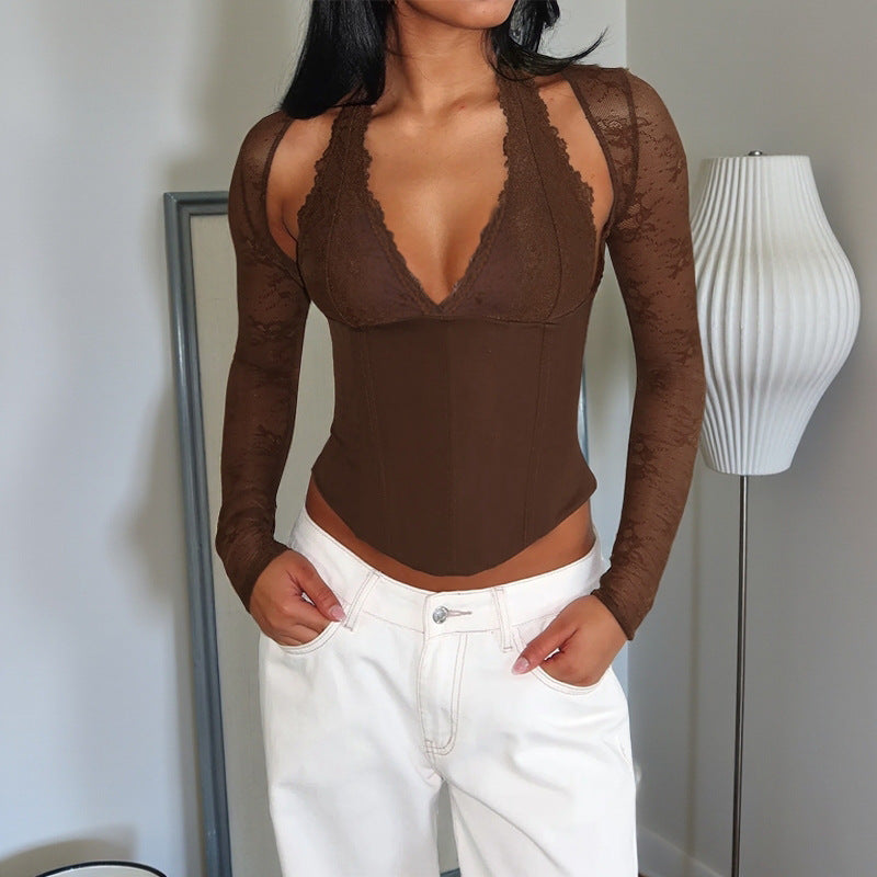 Damen Spitzen-Bodysuit mit figurformendem Design EB