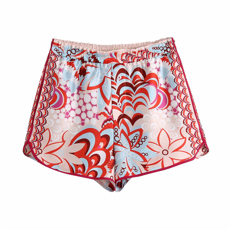 Damen Blusenset mit floralem Muster und Shorts EB