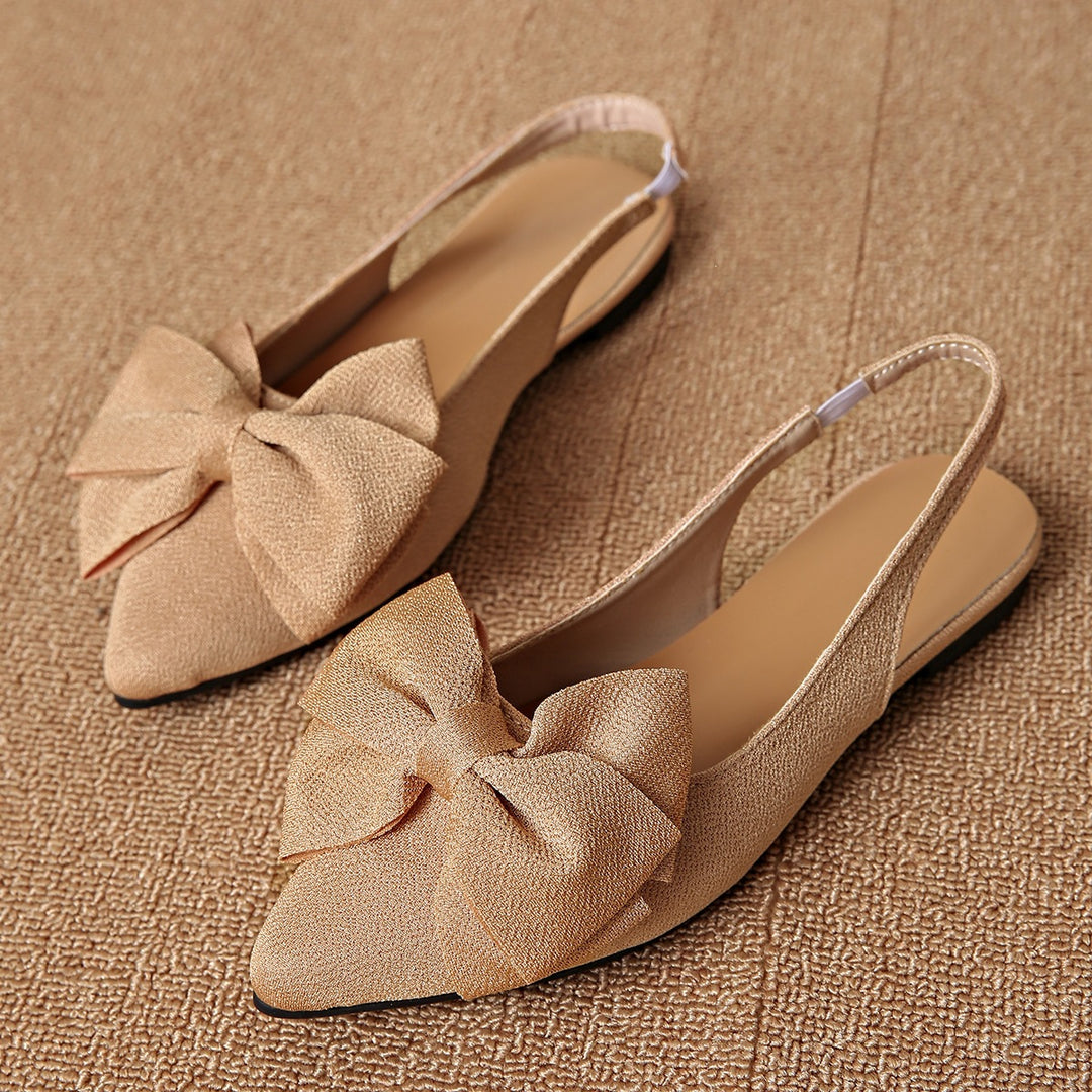 Damen Slip-On Sandaletten mit dekorativem Schleifen-Detail EB