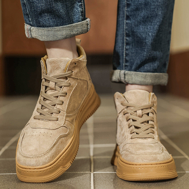 Damen Modische High-Top Sneakers mit dicker Sohle und bequemer Innenpolsterung EB