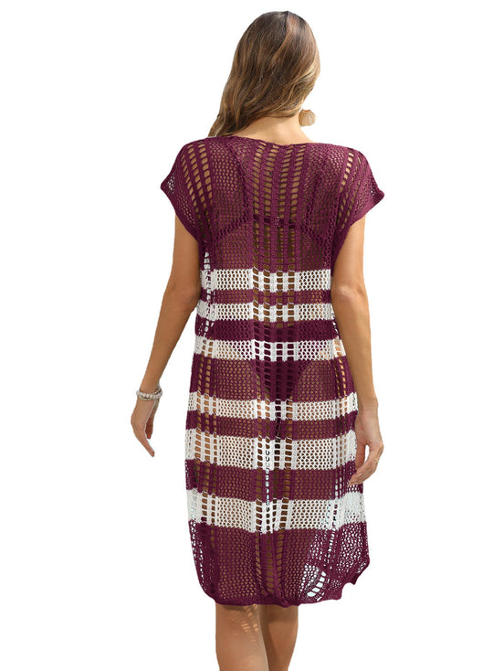 Damen Luftiges Häkel-Strandkleid EB