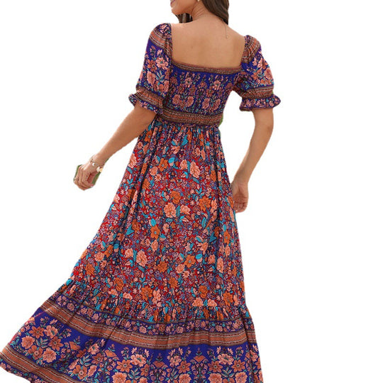 Damen Maxikleid mit Off-Shoulder Design und floralen Mustern EB