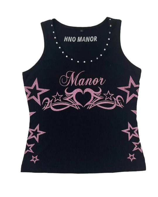 Damen Trendiges Tanktop mit Glitzerdesign EB