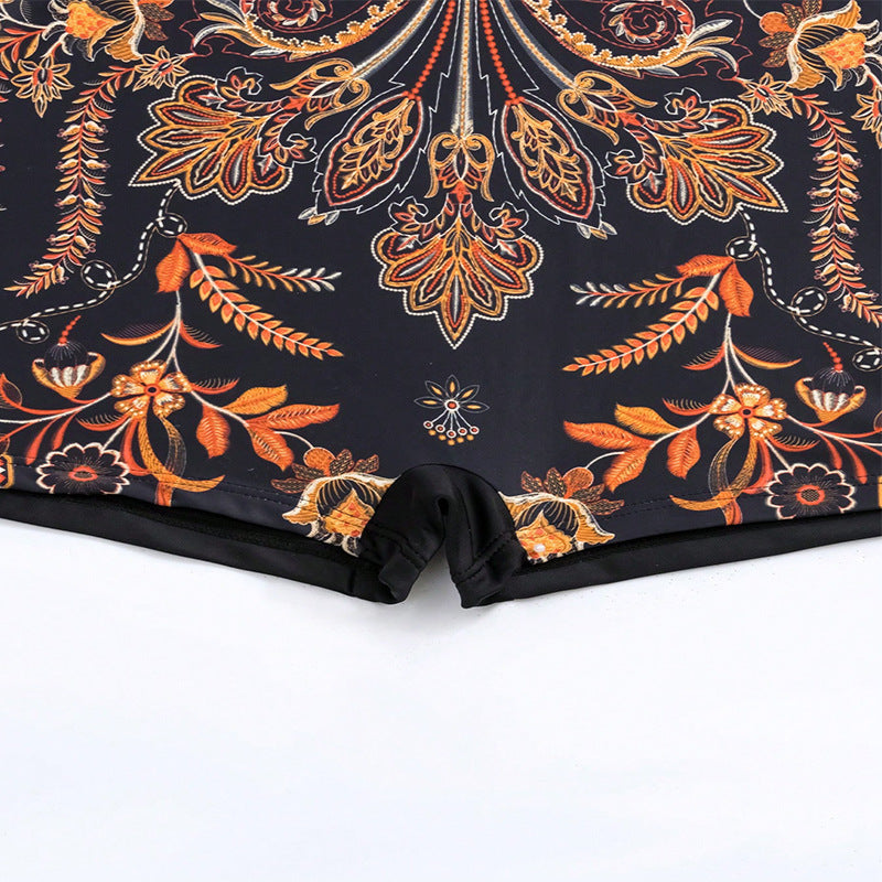 Damen Hochtaillierter Badeanzug mit elegantem Blumenmuster EB
