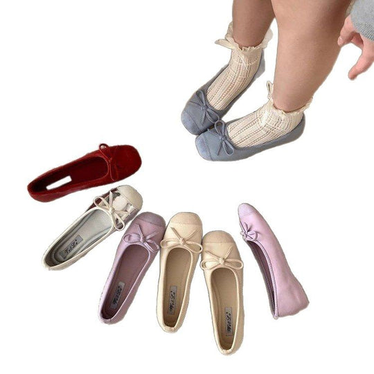 Damen Ballerinas mit schimmerndem Obermaterial und modischem Schleifendesign EB