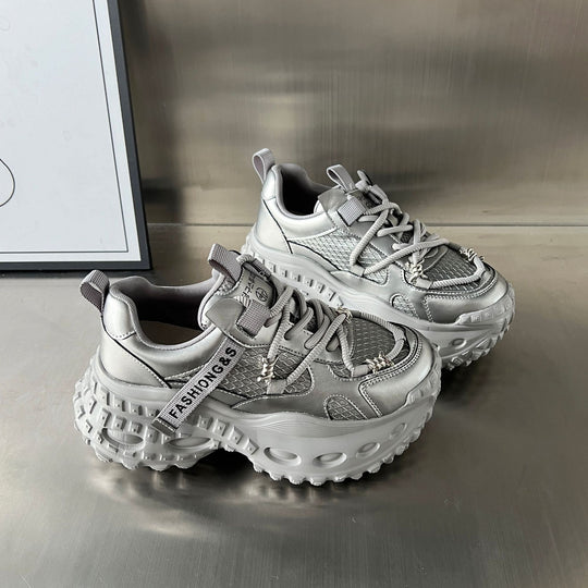 Damen Sportliche Chunky Sneakers mit texturiertem Obermaterial und stabiler Laufsohle EB