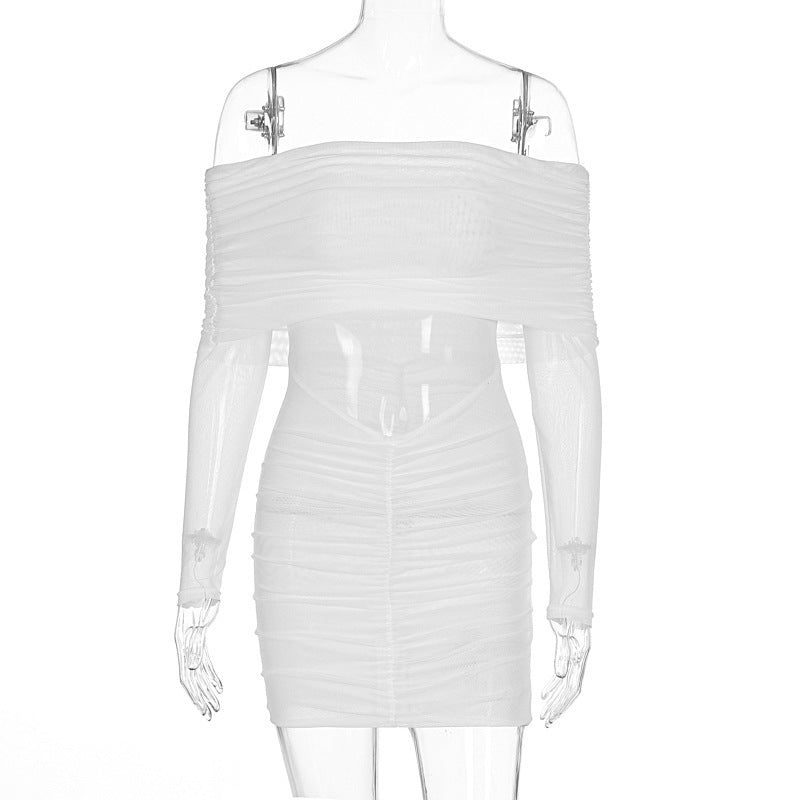 Damen figurbetontes Kleid mit verspieltem Rüschendetail EB
