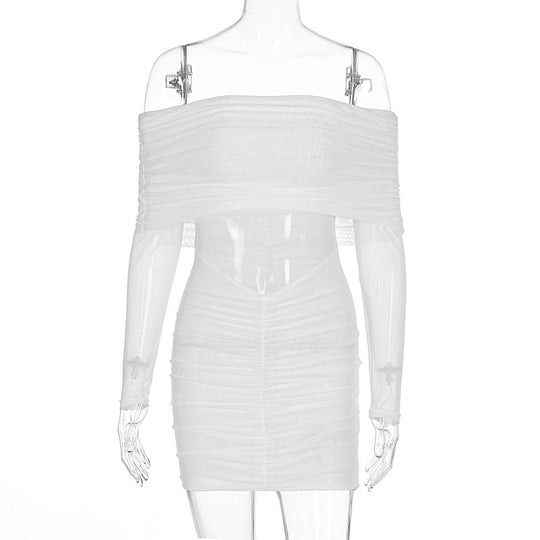 Damen figurbetontes Kleid mit verspieltem Rüschendetail EB