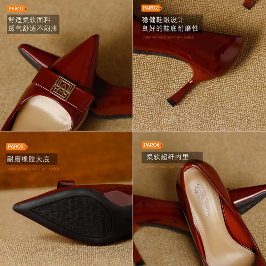 Damen elegante Pumps mit einzigartigem Schleifenakzent und komfortablem Blockabsatz EB
