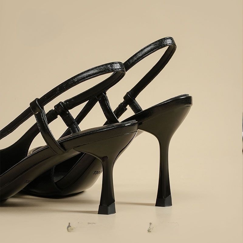 Damen elegante Slingback Pumps mit metallic glänzendem Obermaterial EB