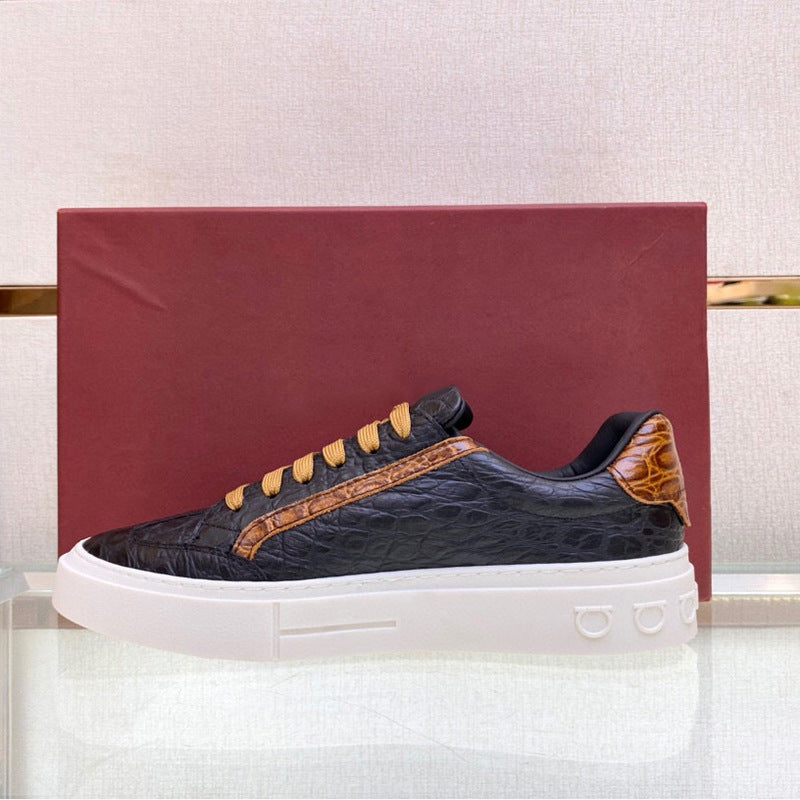 Damen Elegante Sneakers mit raffiniertem Krokodil-Design und modischen Akzenten EB