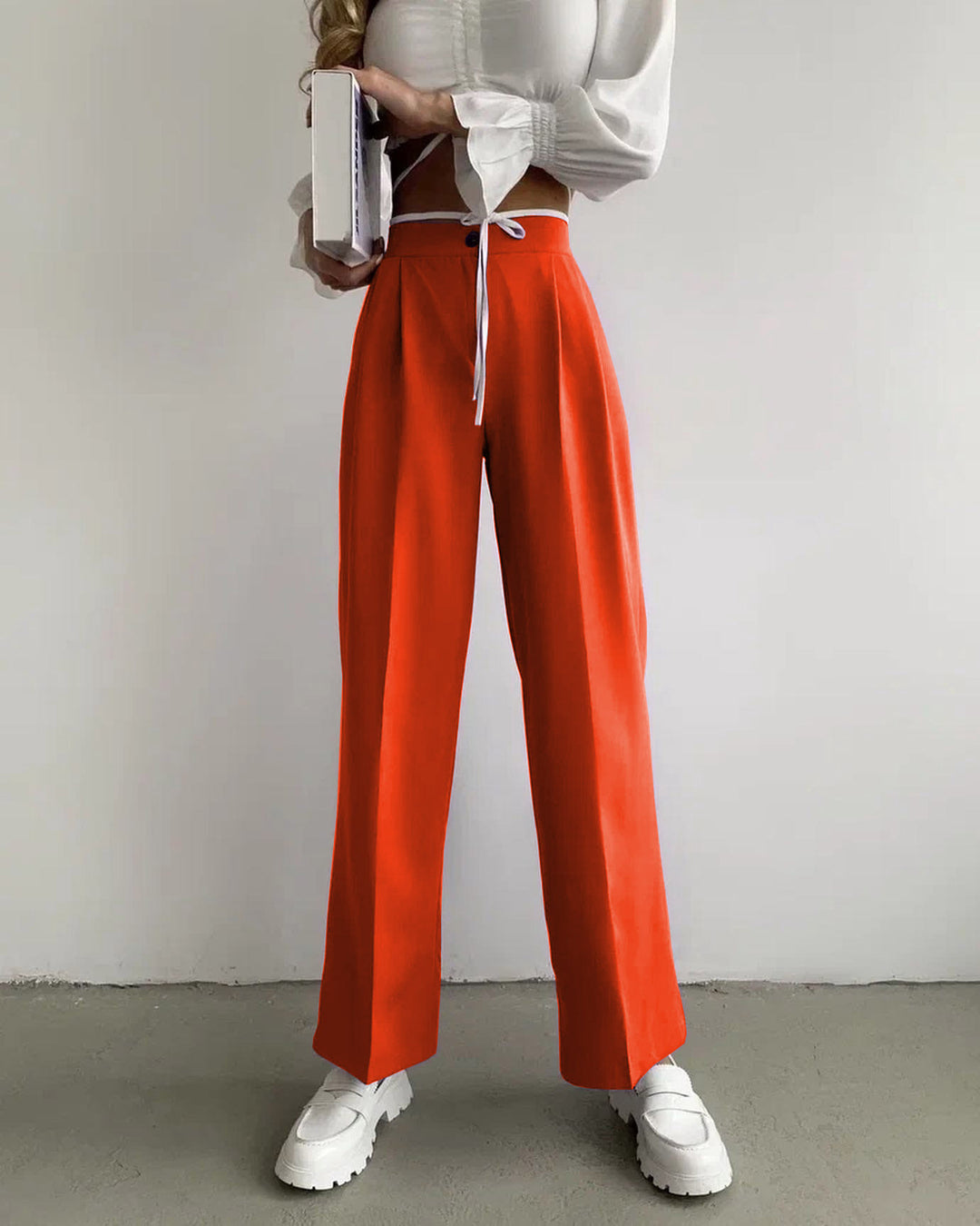 Damen Weite Palazzo-Hose mit elastischem Bund und praktischen Taschen EB