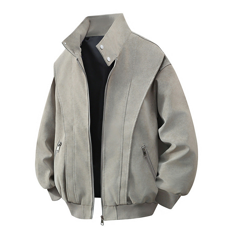Damen Designer Übergangsjacke mit hohem Kragen und praktischen Reißverschlusstaschen EB