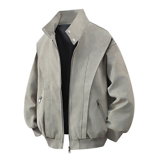 Damen Designer Übergangsjacke mit hohem Kragen und praktischen Reißverschlusstaschen EB