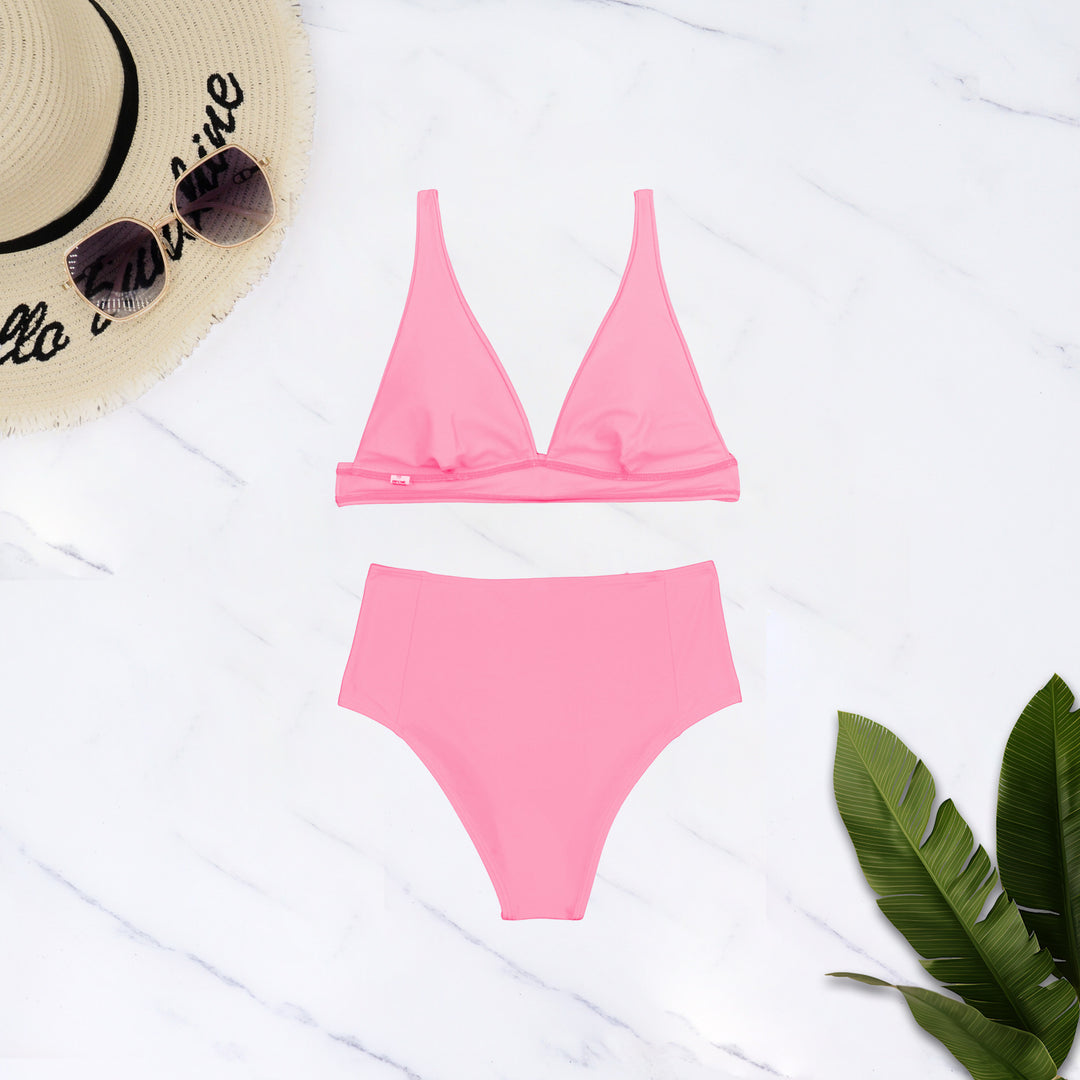 Damen Hochgeschnittener Bikini mit tiefem V-Ausschnitt EB