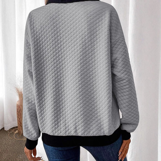 Damen stylischer und bequemer Sweatshirt mit Kragen EB