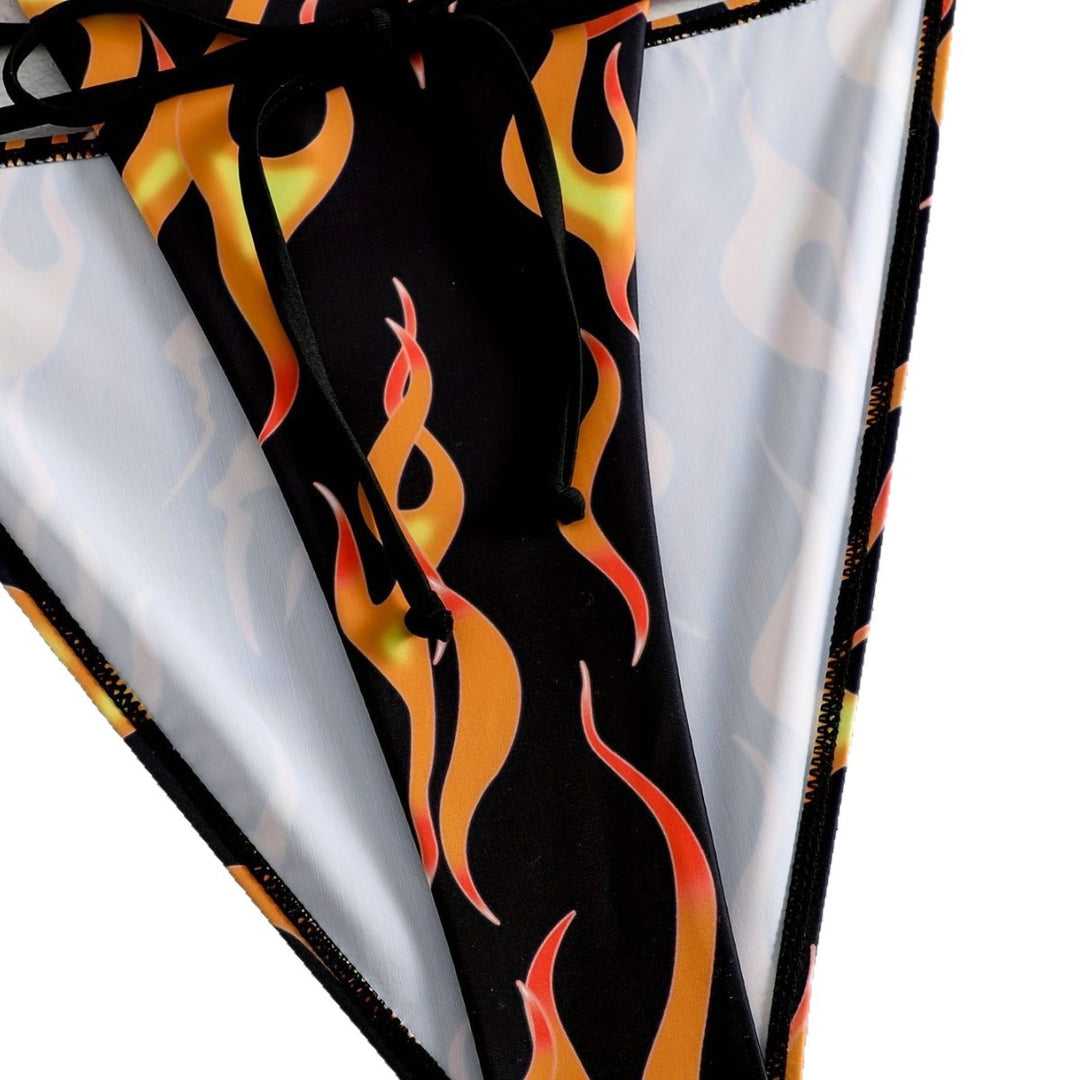 Damen Badeanzug mit feurigen Motiven EB