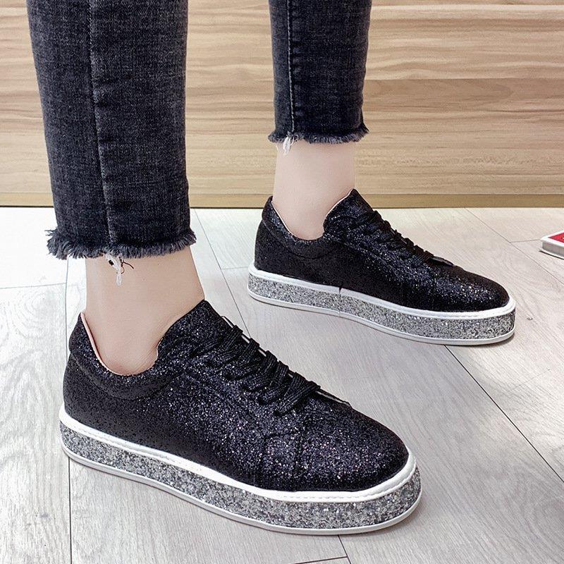 Damen Glitzernde Plateau-Sneaker EB